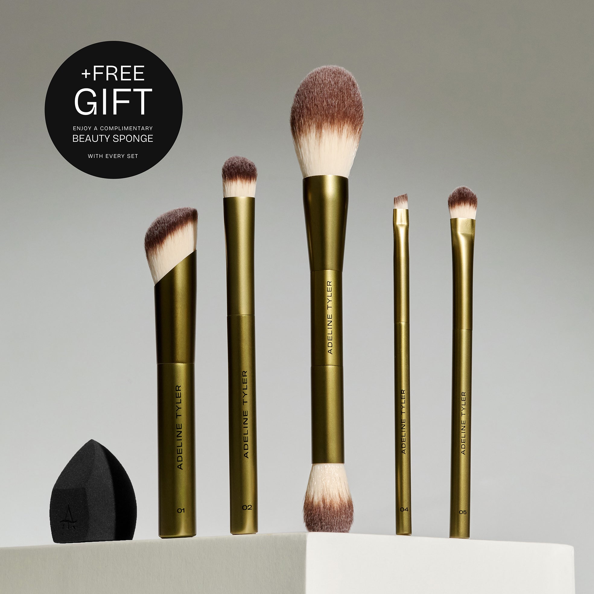 The Minimalist – 5 - Piece Vegan and Cruelty - Free Brush Set - ADELINE TYLER
