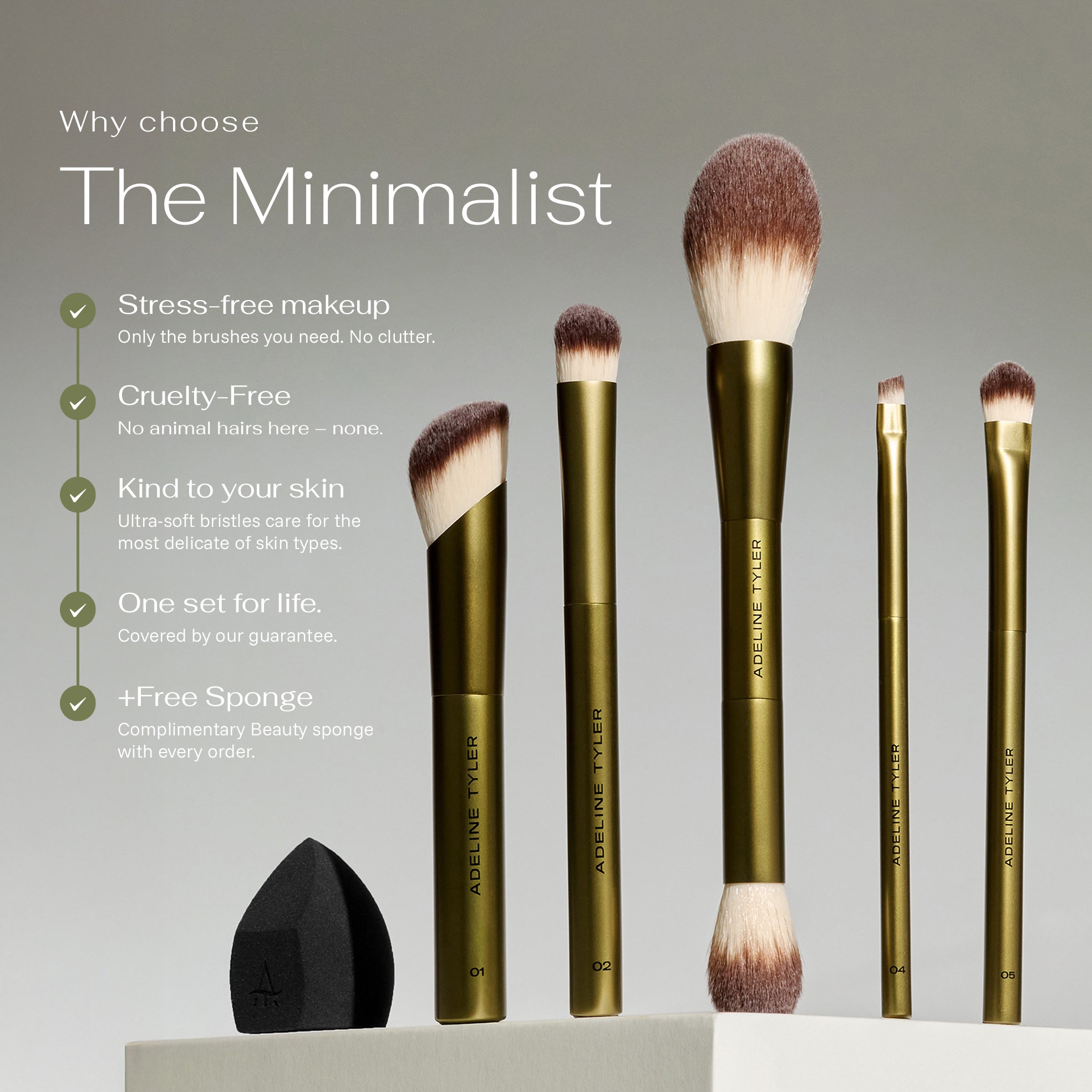 The Minimalist Five - Brush Set - ADELINE TYLER